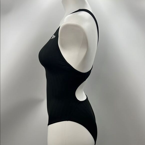 Speedo Striped Black One Piece Swimsuit - Picture 3 of 6